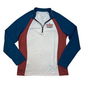 Wonder Woman Run Series Shirt Women L Large Off White 1/4 Zip Training Top *READ